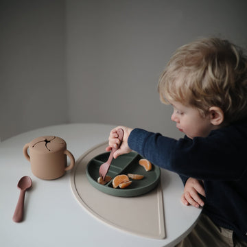 mushie Silicone Placemat for Kids | BPA-Free Non-Slip Design (Stone)