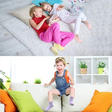 Tphon Toddler Socks, Kids Grip Socks 12 Pairs Non Slip Boys Sock For 7-10 Years Infants Baby Children