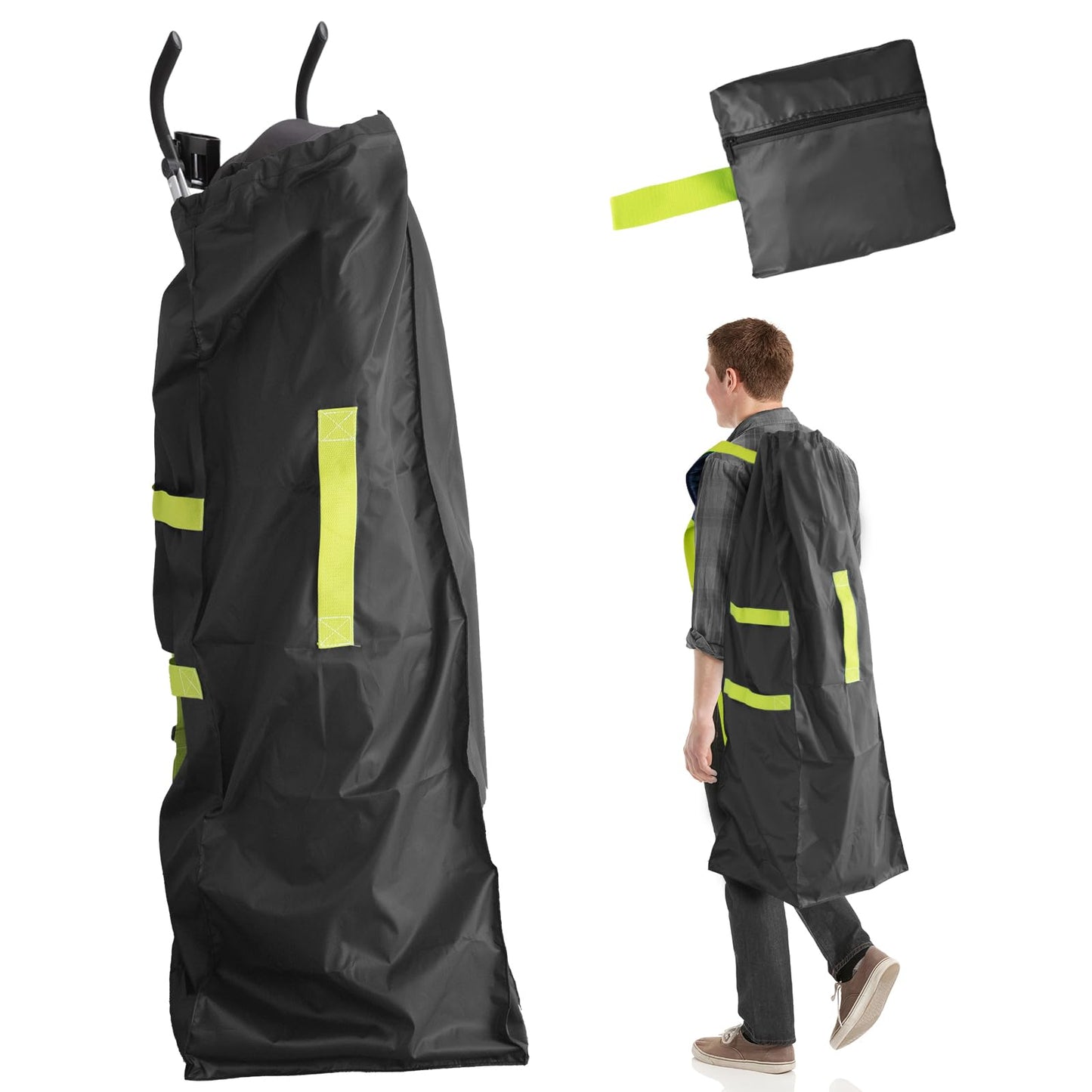 DMS PROTECTOR Umbrella Stroller Bag for Airplane, Gate Check Bag for Single Umbrella Strollers with Adjustable Carry Straps, Lar