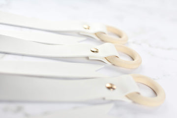 California Tot Faux Leather Bow Clip Organizers (Off-White Set Of 3)