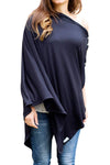 Byrd & Blume Maternity Nursing Cover Breathable Lightweight Breastfeeding Cover Wrap Shawl Scarf Poncho Full 360 (Navy, One Size