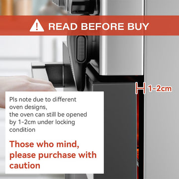 Eudemon 1 Pack Childproof Oven Door Lock, Oven Front Lock Easy To Install & Heat-Resistant Material No Tools Need Or Drill (Blac