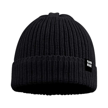 Simple Knitted Baby Beanie Hip-Hop Boys Winter Hat Toddler Kids Bonnet For Girls 0-5Y (Black, M)