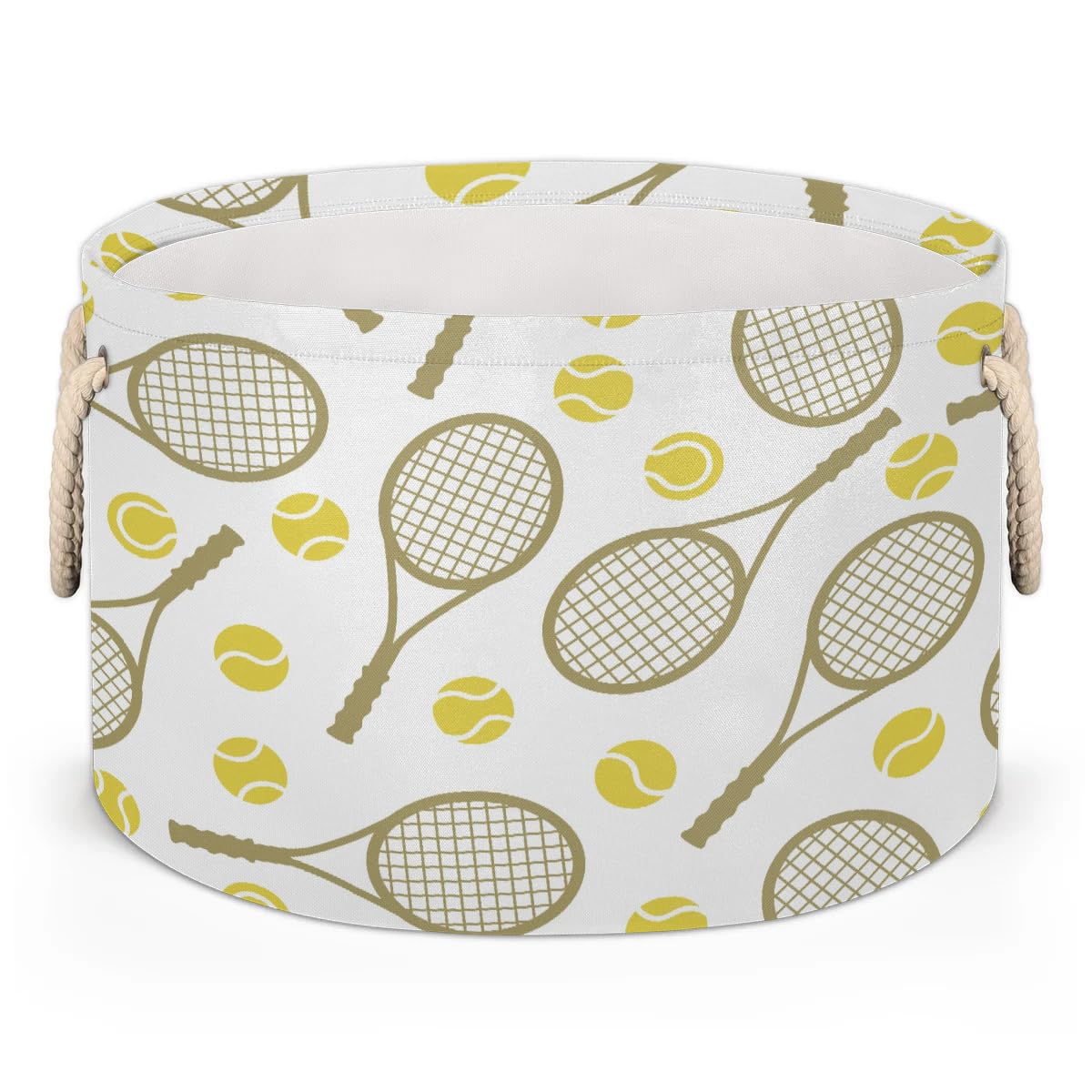 Pardick Large Round Storage Basket Sports Tennis Collapsible Circle Storage Bin Laundry Hamper With Handle For Kids Boy Girls To