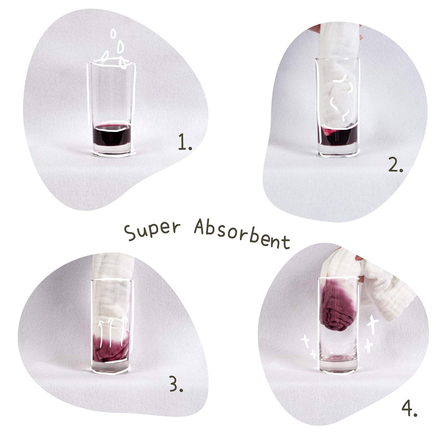 Lasoftan Baby Muslin Burp Cloths, 100% Cotton Burping Cloths Super Absorbent Soft, Bath Towel Burp Cloths For Baby Girl Boy, Gre