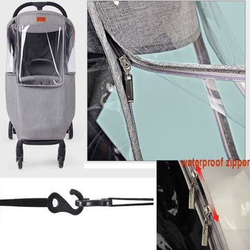 Stroller Rain Cover Universal Pram Buggy Rain Shield Waterproof Stroller Weather Shield Baby Pushchair Cover With Canopy Window
