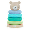 Ingenuity: ity by Ingenuity Cutie Stacks, 4 BPA-Free Rings, Faux Wood Stand, Bear Topper, Unisex, for Ages 6 Months and Up - Nat