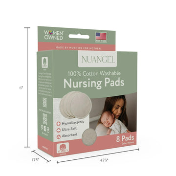 Nuangel Natural Cotton Washable Nursing Pad, Essential For Newborn Care, Perfect Breast Pads For Leaking Milk, Nipple Pads For N