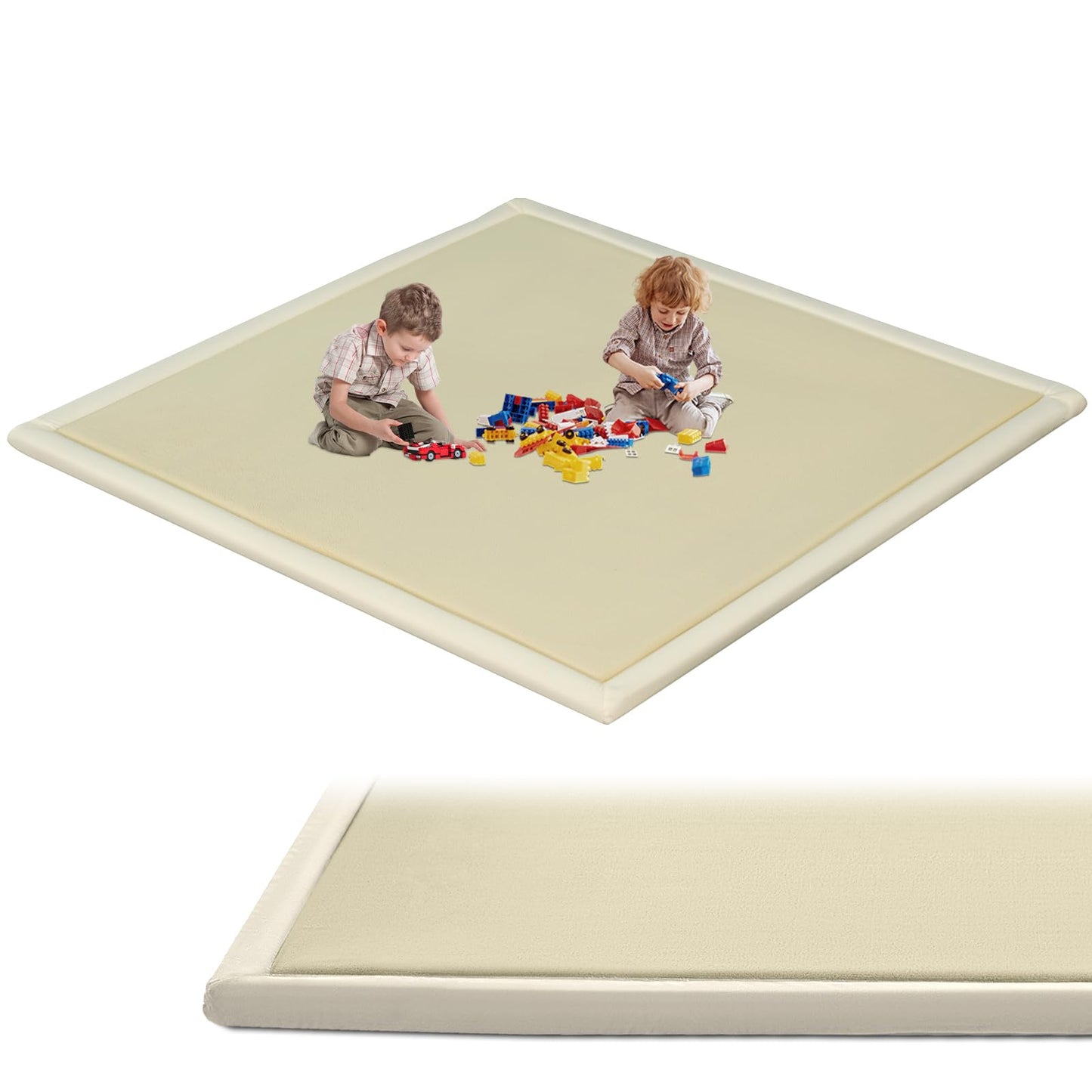 SUNYRISY Baby Play Mat for Floor 60 x 70in, 1.4in Thick Memory Foam Padded Play Mats Baby Rug, Soft Velvet Infants Toddler Kids