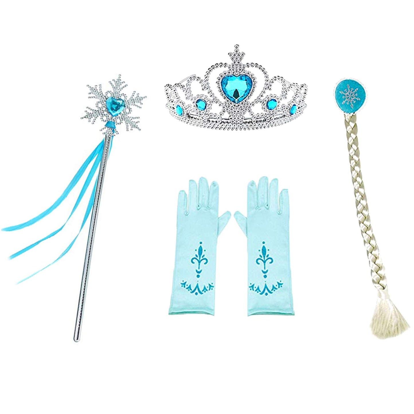 Esvaiy Girls Princess Elsa Dress Costume - Halloween Birthday Party Dress Up For Toddler Girl Kids 2T 3T 4T 5T 6T 7T 8T (4-5 Yea