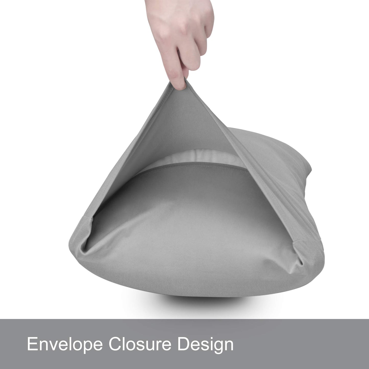 Jersey Knit Small Pillow Cases 2 Pack - Fit For 12X16, 12X20, 13X18 Or 14X20 Sized Travel/Toddler Pillows, Ultra Soft Mini Envel