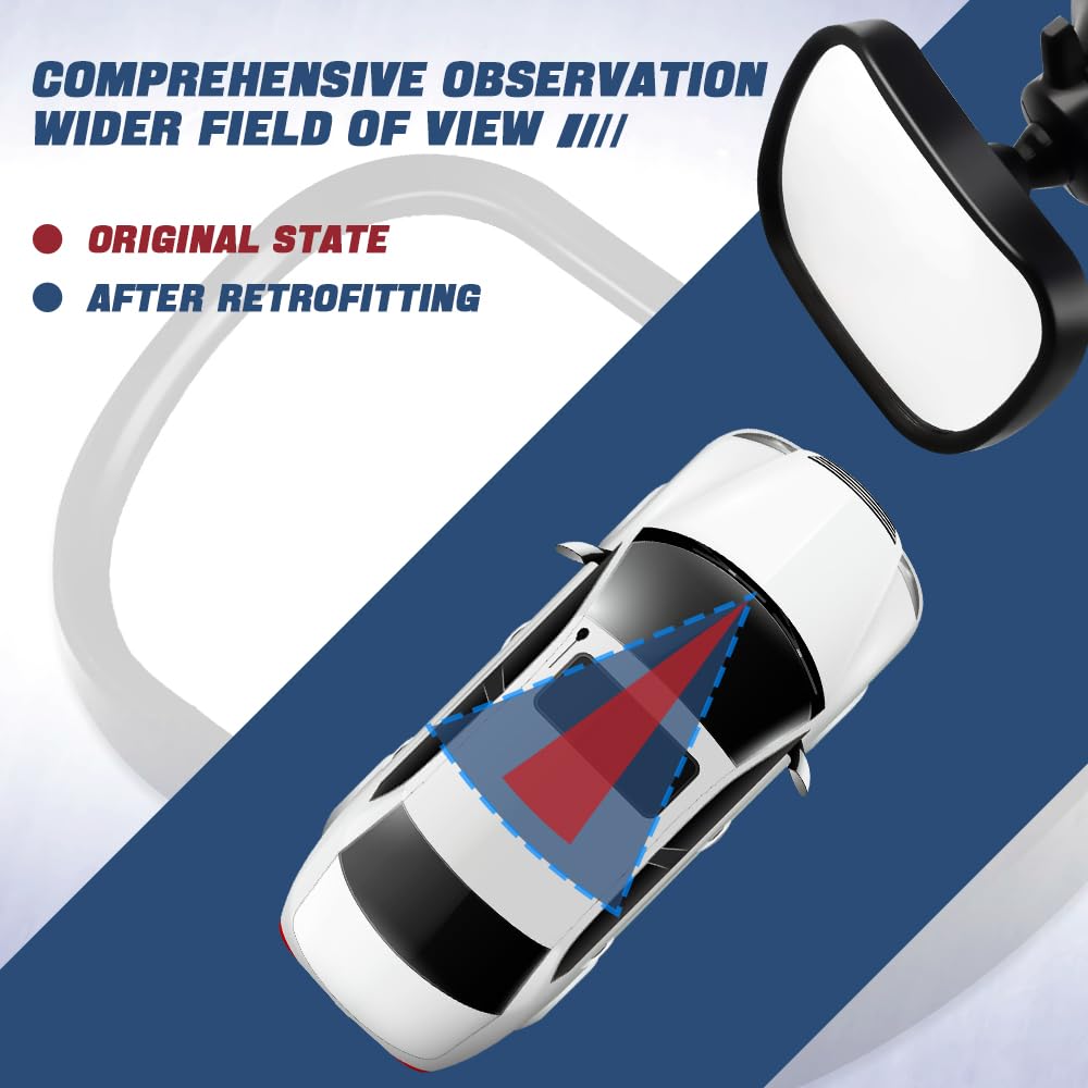 Lecctso Car Rearview Mirror, Car Seat Mirror, Baby Car Mirror, 360 Degree Adjustable Auto Interior Rearview, Child Safety Seat R