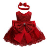 Flower Girls Dresses Baby First Baptism Toddler Special Occasion Birthday Evening Gown Tutu Dress(Red,110)