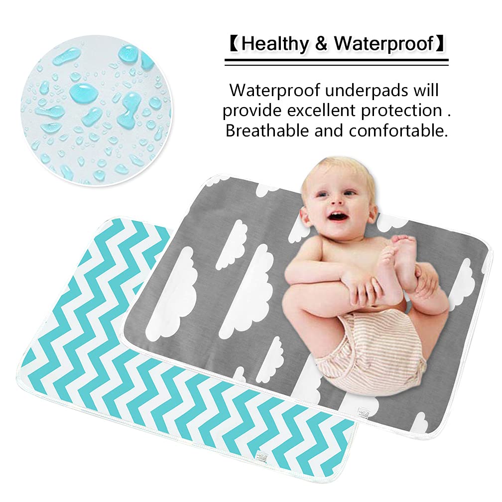 Baby Diaper Changing Pad, Maveek 2 Pack Waterproof Change Mats Infants Portable Diaper Changer Mat For Home,Travel And Outside A
