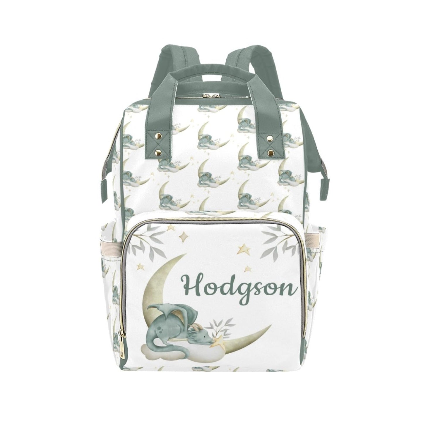 Personalized Diaper Bag Backpack for Women, Custom Name Nursing Mommy Daypack, Diaper Bag for Girls Boys, New Mom Gifts (Dragon)