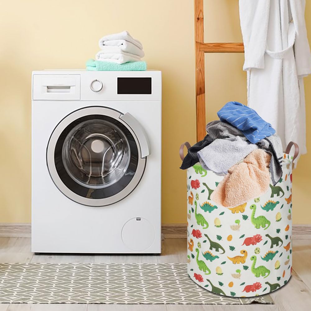 Hkec 19.7' Dinosaur Laundry Basket,Dirty Clothes Laundry Hamper,Waterproof Foldable Toys Storage Bin,Room Decor, Gift Baskets,