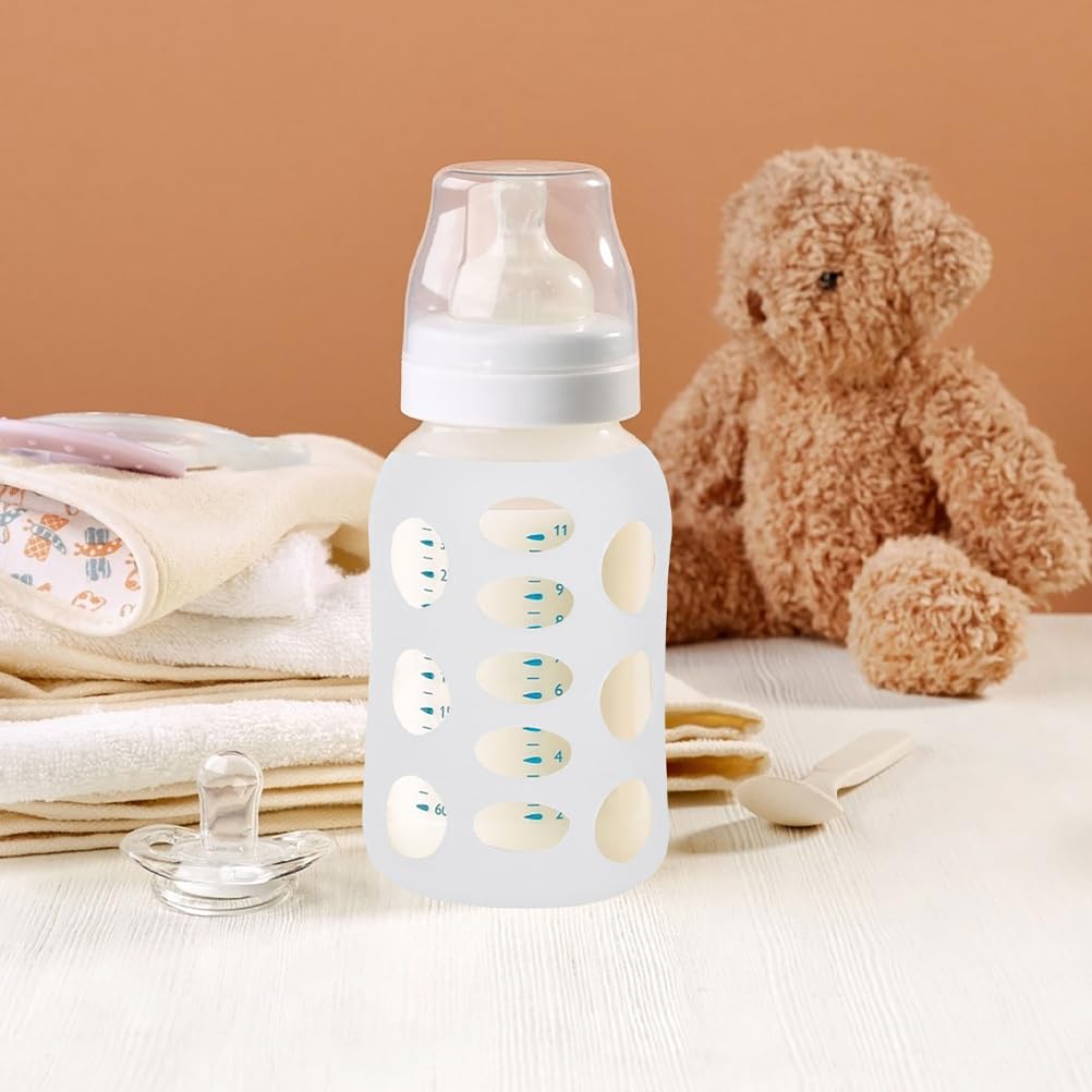 8 Pcs Milk Bottle Sleeves Pigeon Supplies Silicone Bottle Cover Feeding Glass Covers Glass Bottle Sleeves Nursery Bottle Cover F