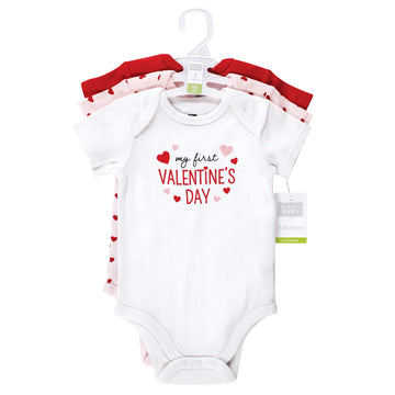 Hudson Baby Unisex Baby Cotton Bodysuits, Valentine Sweetheart, 6-9 Months