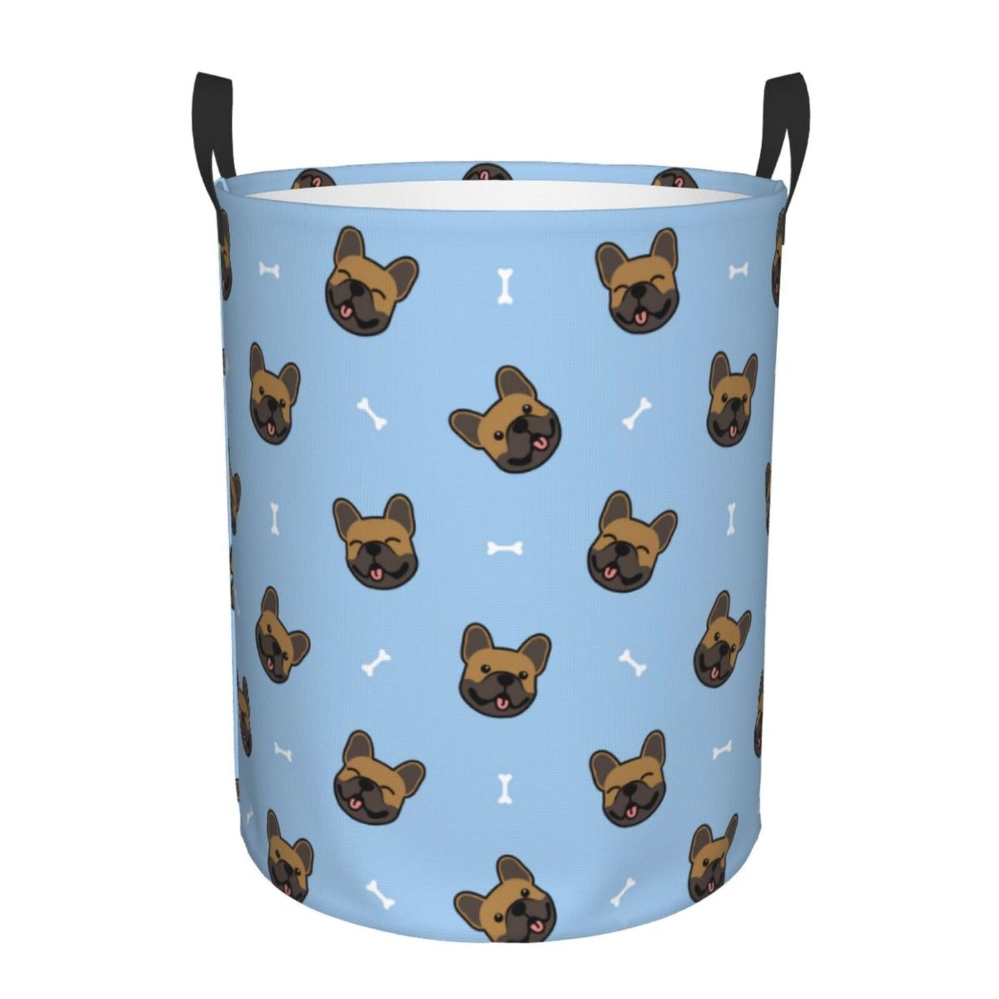 Pevtufa French Bulldog Face Foldable Laundry Basket Organizer,Fabric Clothes Toy Storage Basket Nursery Hamper Storage Bin For H