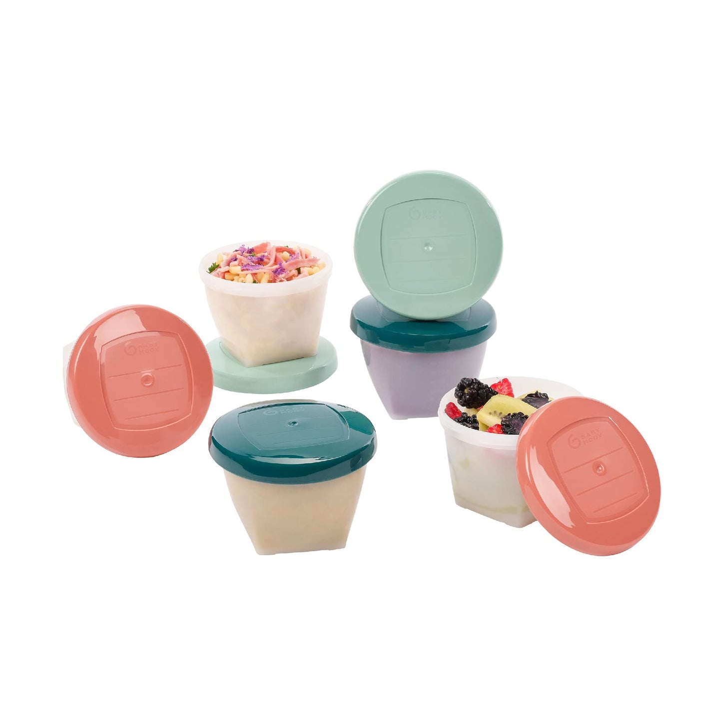Babymoov Biosourced Food Storage Containers - Bpa Free Bowls With Leak Proof Lids, Ideal To Store Baby Food Or Snacks For Toddle