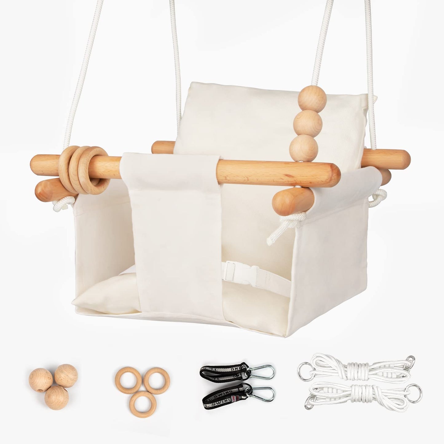 Baby Swing Outdoor Indoor Toddler Swing Seat With Safety Belt, Canvas Hanging Swings Outside Tree Swing Great Gift For Baby Boys