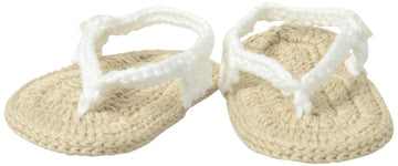 Jefferies Socks Unisex Baby Newborn My First Flip Flops Infant And Toddler Socks, White/Khaki, 1-3 Months Us