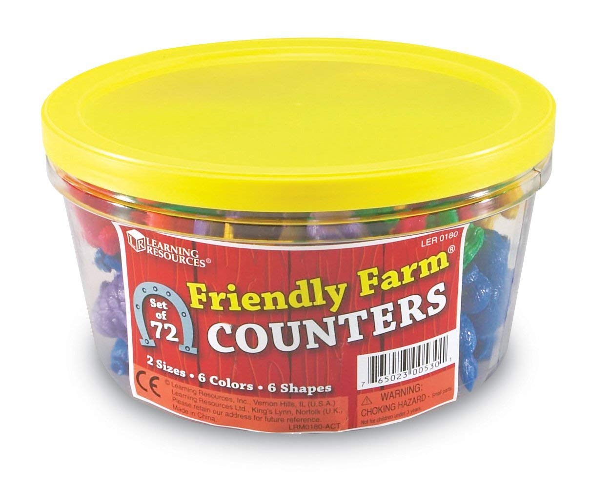 Learning Resources Friendly Farm Animal Counters - 72 Pieces, Ages 3+ Toddler Learning Toys, Preschool Learning Supplies, Classr