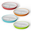 Kids Porcelain Plates With Anti-Slip Silicone Sleeves | Microwave & Dishwasher Safe | Premium Divided Toddler Plates For Hassle-
