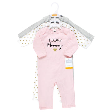 Hudson Baby Unisex Baby Cotton Coveralls, Girl-Mommy, 6-9 Months