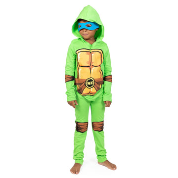 Teenage Mutant Ninja Turtles Little Boys Zip Up Cosplay Costume Coverall And Masks 5