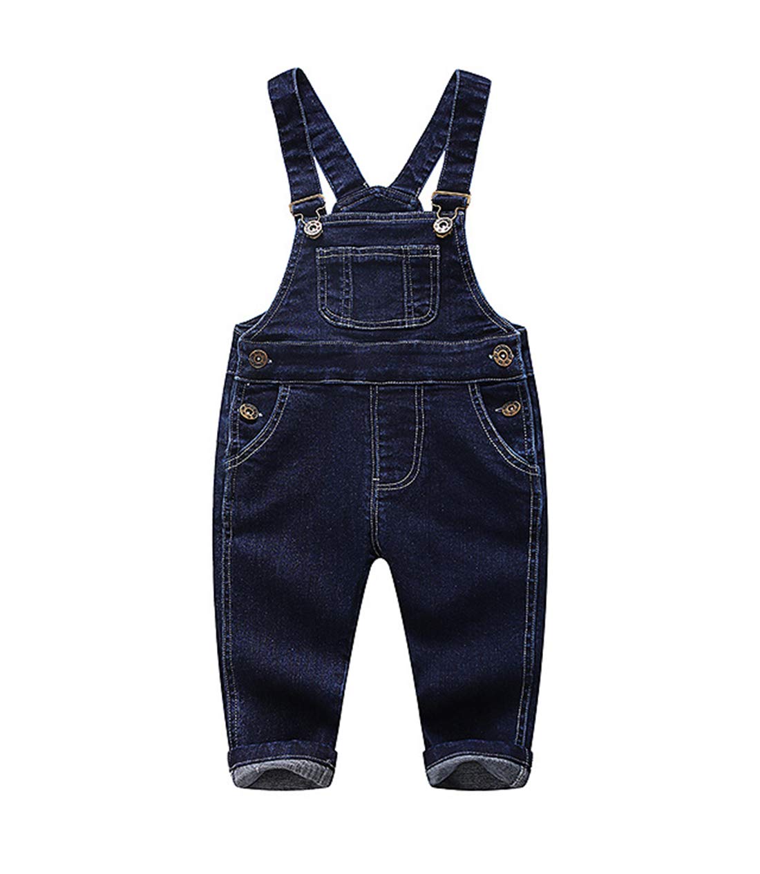 Kidscool Space Baby & Little Boys/Girls Denim Overalls,Jean Workwear,Deep Blue,6-12 Months