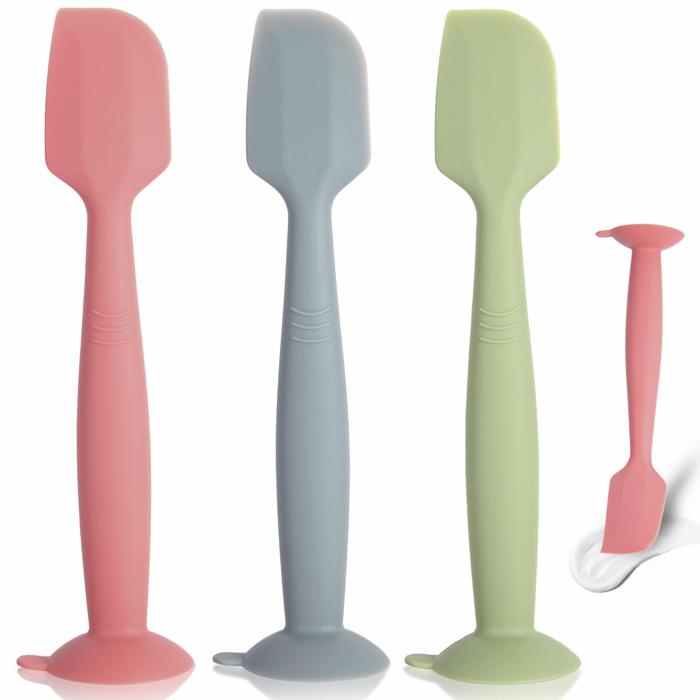 MAIKKB Diaper Spatula 3 Pack Baby Diaper Cream Spatula Soft Silicone Baby Butt Paste Spatula Brush Diaper Paste Spatula,Diaper C