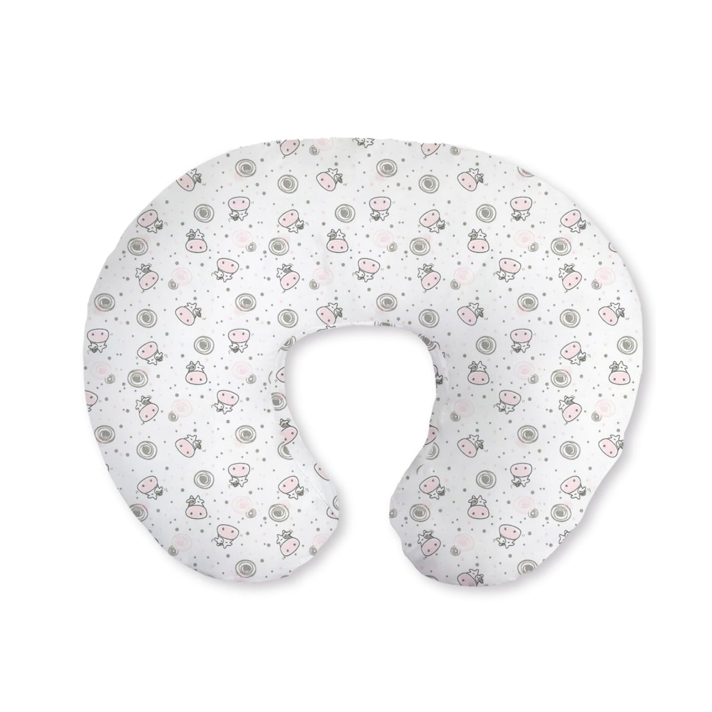 Nursing Pillow, Breast Feeding Pillows For Mom, Pink Calf Soft Cover With Breathable Filling, Feeding Support Pillow For 0-12 Mo