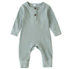 Kuriozud Newborn Infant Unisex Baby Boy Girl Button Solid Romper Bodysuit One Piece Jumpsuit Outfits Clothes (Long Sleeve One Pi