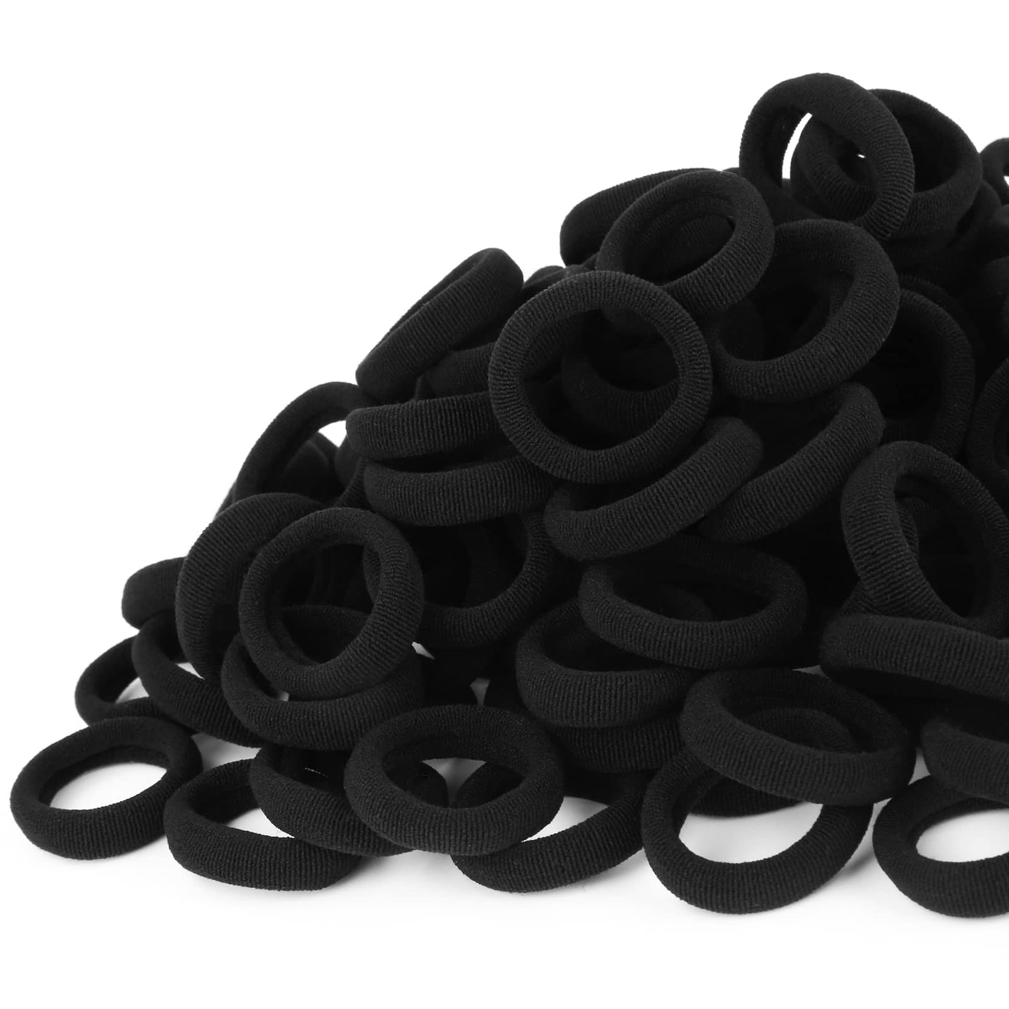 300Pcs Black Toddler Kids Hair Ties - Infant Cotton Hair Ponytail Holders Baby Hair Bands - Kids Seamless Elastic Hair Bands, So