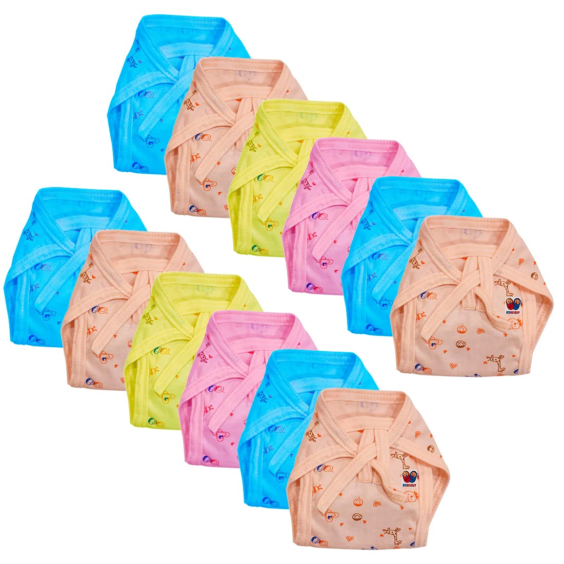 Bigbought New Born Baby Baby Boys And Baby Girls Nappy (Langot) (Cloth Diaper), Pack Of 12, Pure Organic Hosiery Cotton Soft Fab