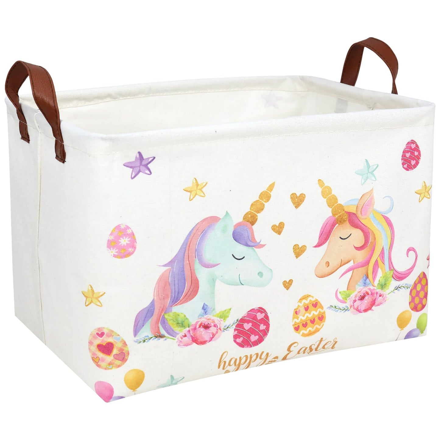 ASKETAM Unicorn Easter Basket for Kid Large Empty Rectangular Cute Easter Gift Storage Basket Bunny Eggs D cor (Unicorn)