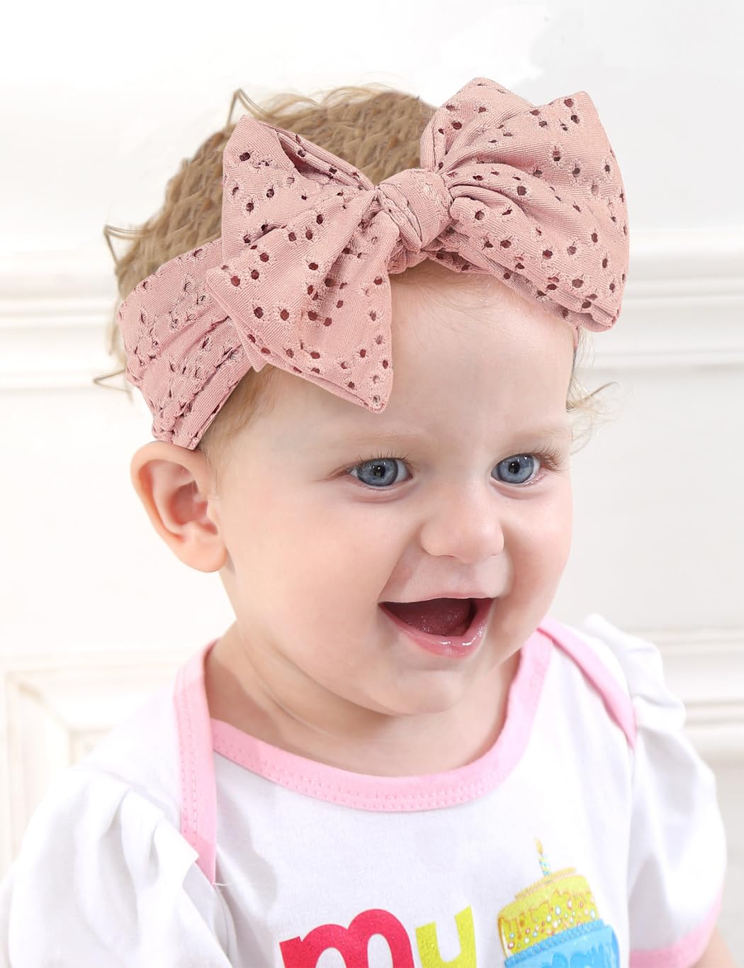 Zurlefy Stretchy Baby Girl Headbands Bows, Infant Headband Bows For Baby Bonnet Newborn Head Wraps Toddler Unisex (03H-17)