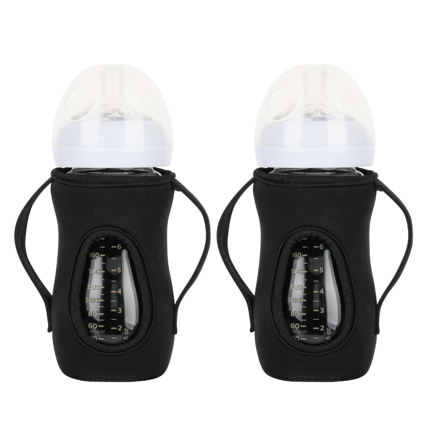 Glass Baby Bottle Sleeve Covers - Reusable Insulator for Improved Heat/Cold Retention, Moisture Neoprene Holder for 8 oz Philips