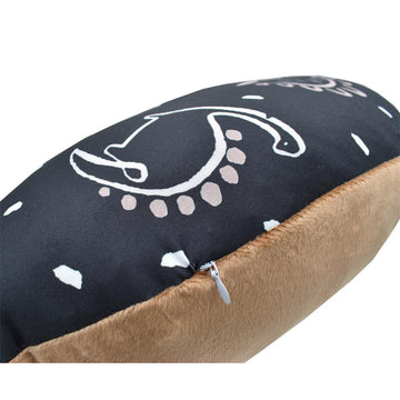 Nursing Pillow Cover Stretchy Cotton Pillow Slipcovers For Breastfeeding Moms Two-Sided Design (Black Brown Dinosaur)