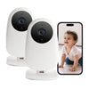 Nooie Baby Monitor 2 Pack, Baby Camera Monitor With Phone Access, Video Baby Monitor Wifi Smartphone 2.4G, 1080P Hd Night Vision