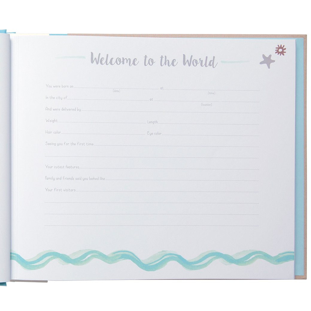 C.R. Gibson Blue Nautical Baby'S First Year Memory Book, 12.5' W X 9.75' H, 64 Pages