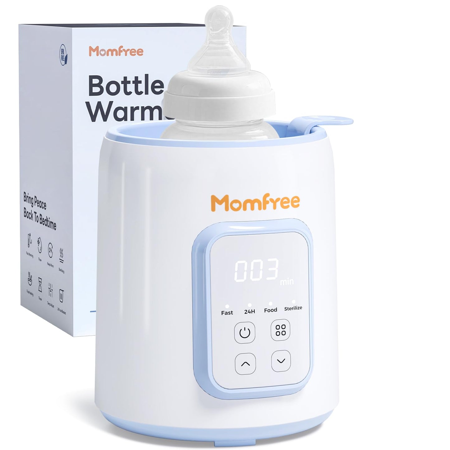 Baby Bottle Warmer, 8-in-1 Fast Bottle Warmer for Breastmilk and Formula,Feeding Baby Essentials at Home Use, Milk Warmer for Ne