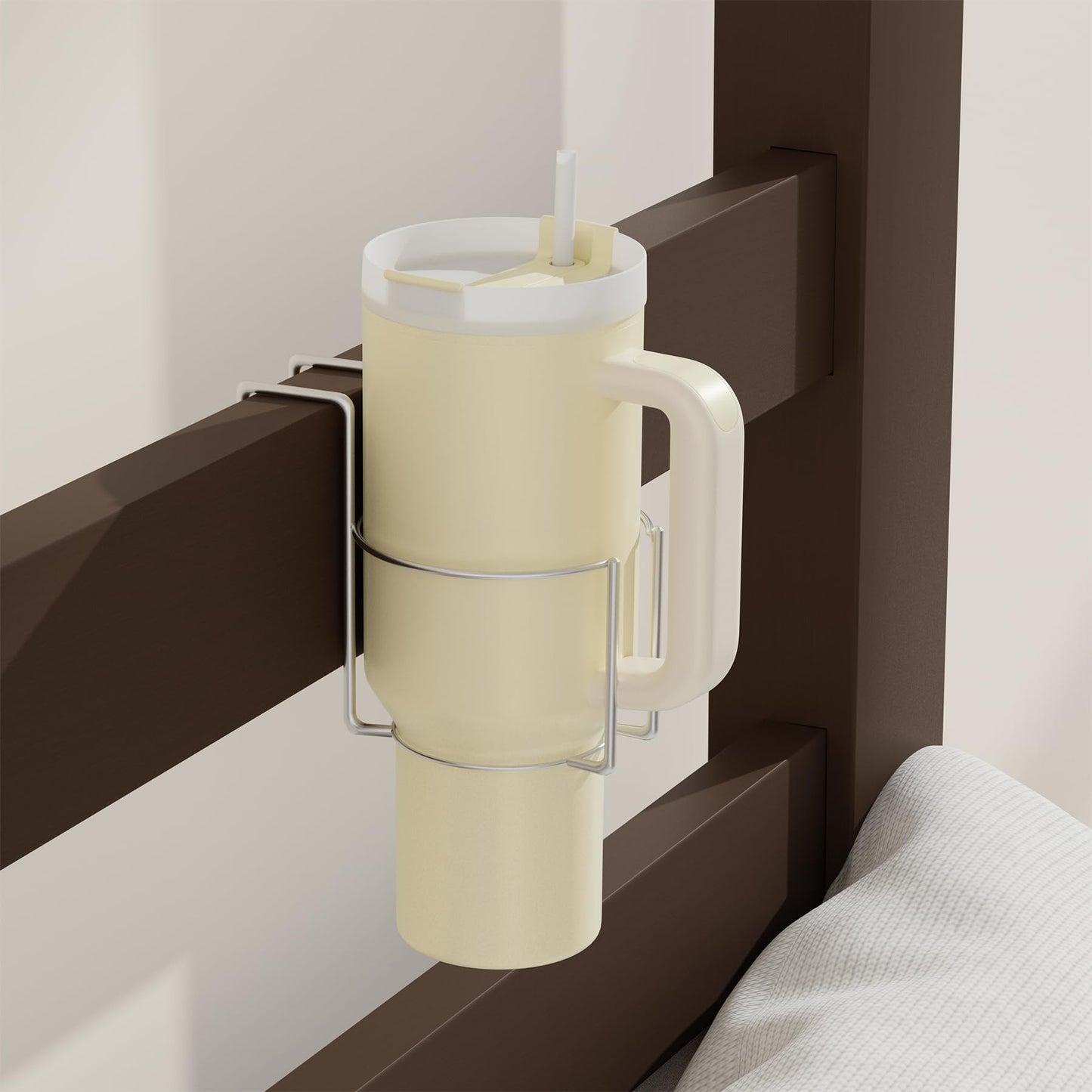Stanley Cup Holder for Bed (Diameter: 4IN) Drink Holder Water Bottle/Glass Organizer for Dorm Room Bunk Bed Crib, Metal Toddle B