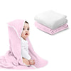 Arnzion Baby Hooded Towels For Babies And Toddlers, Muslin Baby Bath Towel Soft And Absorbency For Baby Girls (Pink And White 2)