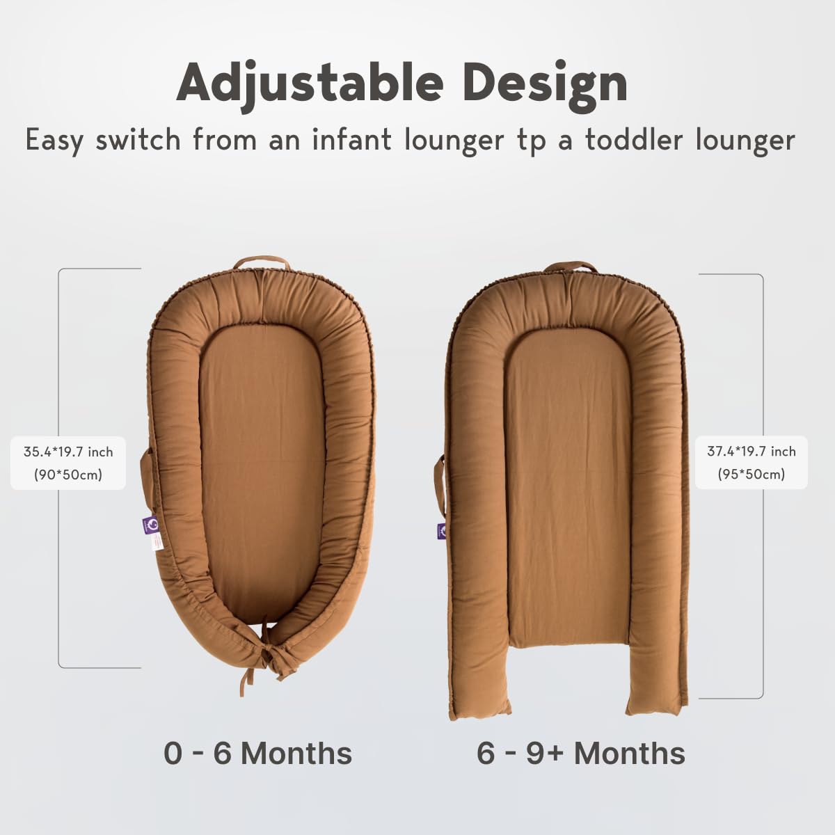 Infant Lounger Cover, 100% Organic Cotton, Newborn Essentials, Baby Gifts | Cover Only (Goldenbrown)