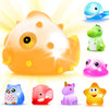 Bath Toys, 8 Pcs Light Up Floating Rubber Animal Toys Set, Flashing Color Changing Light in Water, Baby Infants Kids Toddler Chi