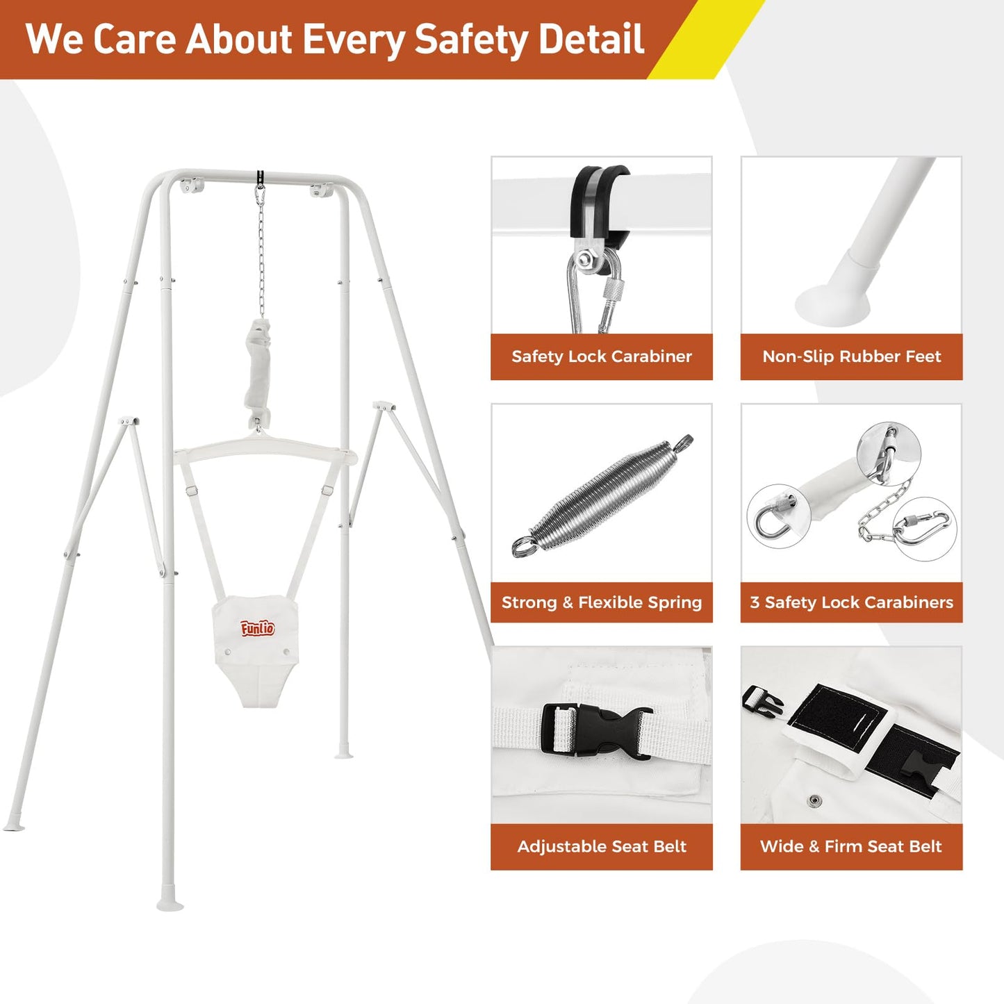 Funlio Baby Jumper With Stand For 6-24 Months, Toddler Jumper For Baby Girl/Boy, Infant Jumper For Indoor/Outdoor Play, With Adj