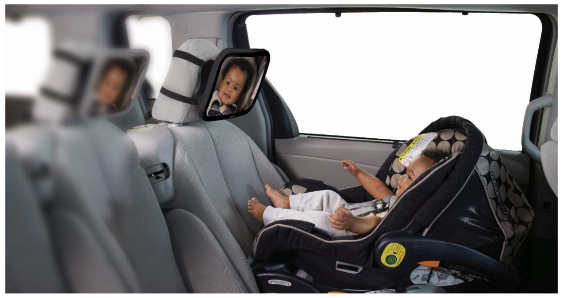 Safety 1St Baby Backseat Headrest Mirror For Rear Facing Infant Car Seat View, Universal Shatterproof Light & Wide Rearview Conv