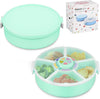 JOOPETALK Kids Rotating Snack Container Set - 2-Pack, Includes 1 Rotating Snack Container & 1 Round Sectioned Snack Box, BPA-Fr